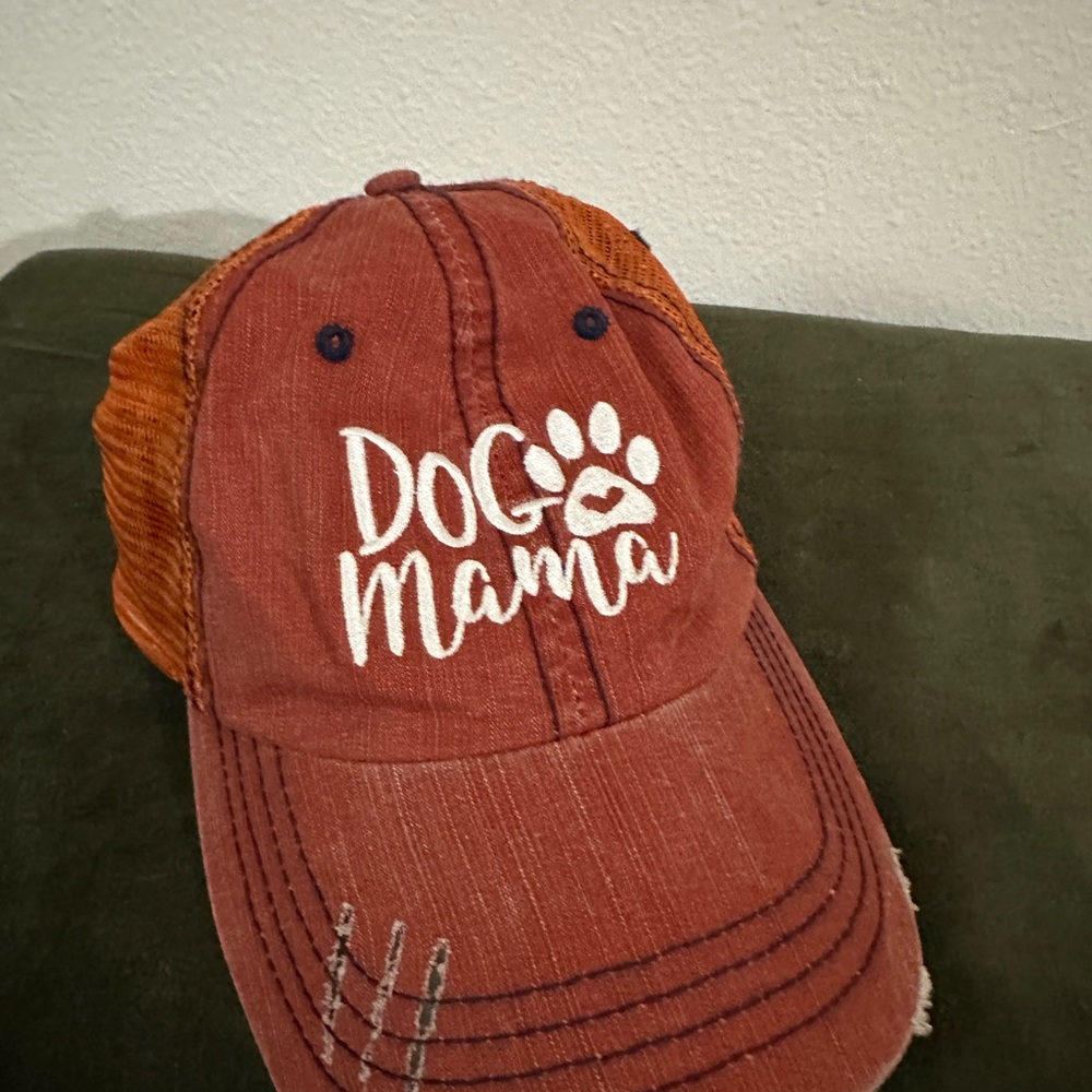 Orange dog mom baseball cap